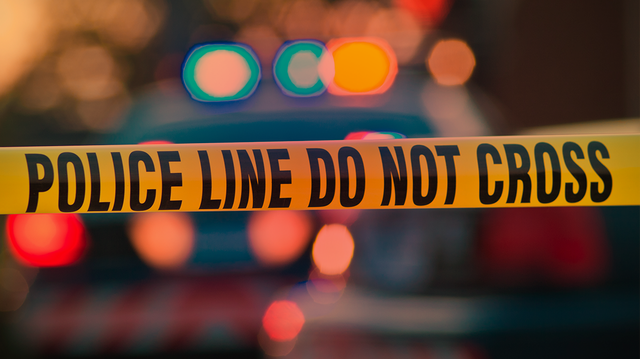 Police tape at crime scene